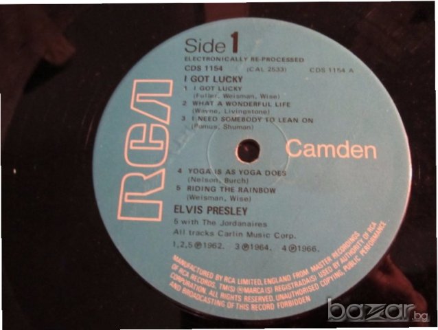 Грамофонна плоча Елвис Пресли, ELVIS -  I GOT LUCKY изд. 60те  год ! , снимка 5 - Грамофонни плочи - 19795963