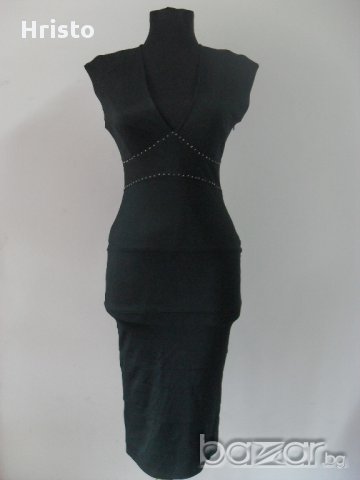 Супер луксозна и елегантна черна рокля размер С, снимка 3 - Рокли - 10897263