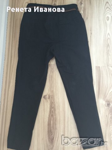 STRADIVARIUS  дамски панталон оригинал, size 36, висока талия, с басти, черен цвят, много запазен, снимка 3 - Панталони - 11049638