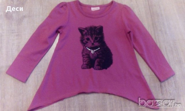 РАЗПРОДАЖБА нова блузка с коте-РАЗПРОДАЖБА, снимка 1 - Бебешки блузки - 17306183