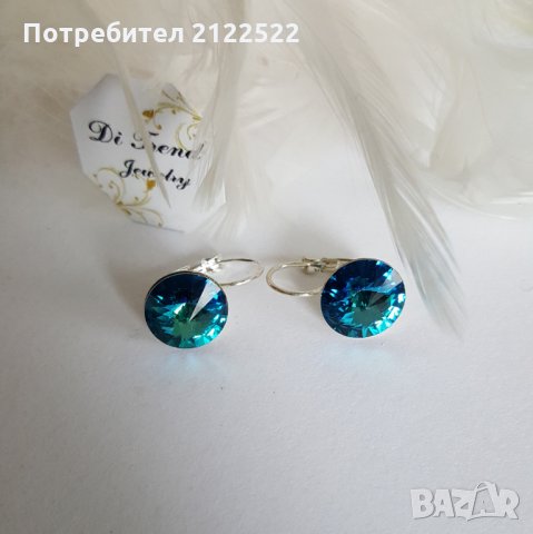 Обеци с австрийски кристали Swarovski, снимка 6 - Обеци - 23890930