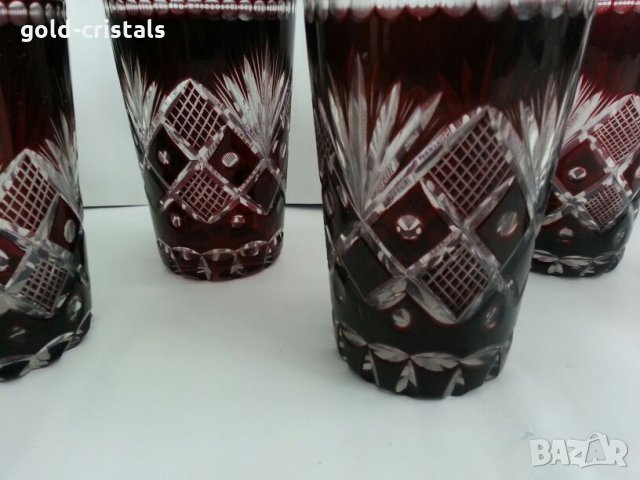 кристални чаши цветен кристал , снимка 10 - Антикварни и старинни предмети - 25525903