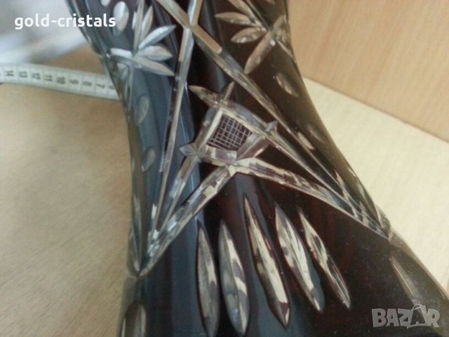 кристална ваза цветен червен кристал , снимка 10 - Антикварни и старинни предмети - 25671949