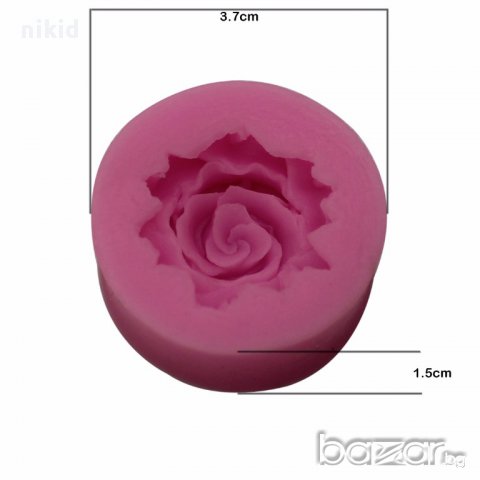  малка роза розичка силиконов молд форма за украса торта с фондан шоколад, снимка 3 - Форми - 15117799