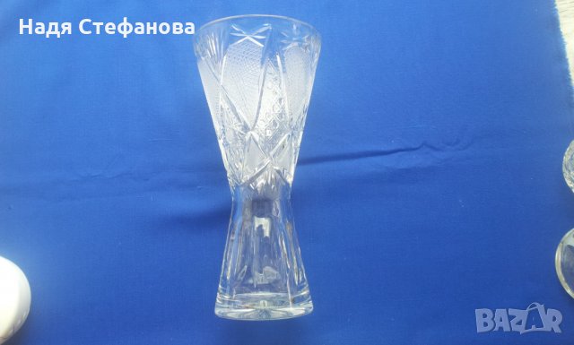 Кристална ваза с форма на пясъчен часовник , снимка 4 - Вази - 25562908