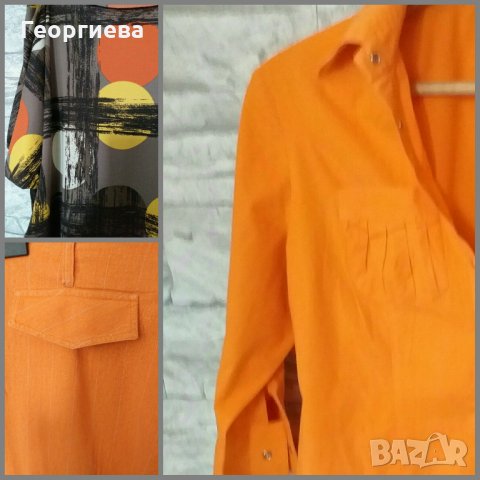 Сет панталон от лен, риза и топ, снимка 1