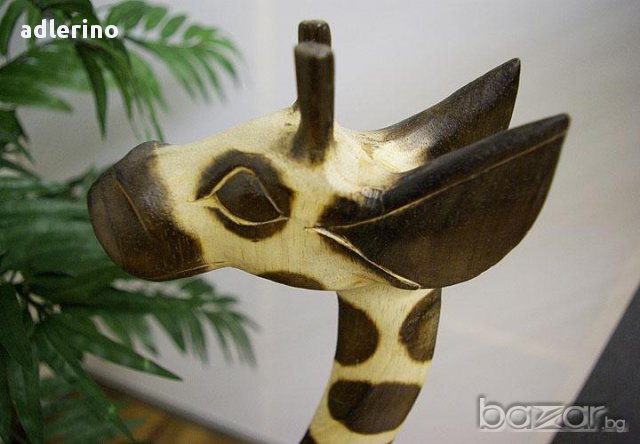  Дървени жирафи, дървен жираф, дървена фигура на жираф-100 см,африканска статуя , снимка 3 - Статуетки - 11959409