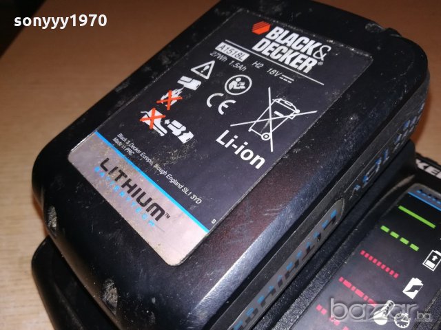 black & decker lithium power-charger+battery-внос швеицария, снимка 8 - Други инструменти - 21444555