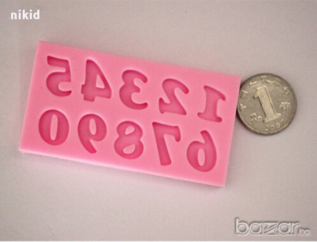 малки цифри числа силиконов молд форма за декор украса торта фондан шоколад бисквитки, снимка 5 - Форми - 9836027