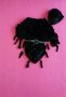 Луксозно дамско пончо естествен черен косъм , снимка 1 - Якета - 22848369