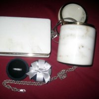 Мраморна кутия сейф, лот сребро, гривни, пръстени, бижута, кутийка, снимка 4 - Антикварни и старинни предмети - 23651738