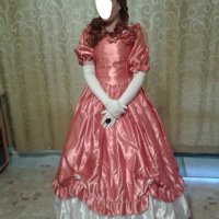 Бална рокля във викториански стил в розово и бяло, снимка 12 - Рокли - 11690524