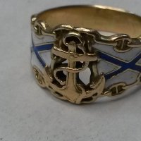 Музеен уникат-Златен Царска Русия Адмиралски морски пръстен, снимка 10 - Пръстени - 21987810