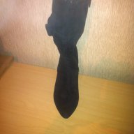 Черен петък Черни велурени ботушки чисто нови Tendenz, снимка 2 - Дамски ботуши - 11781215