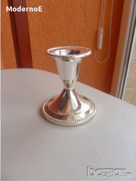 Посребрен свещник, снимка 1