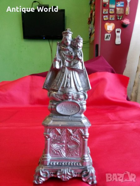 Стара Френска Католическа Статуетка Девата с Младенеца, снимка 1