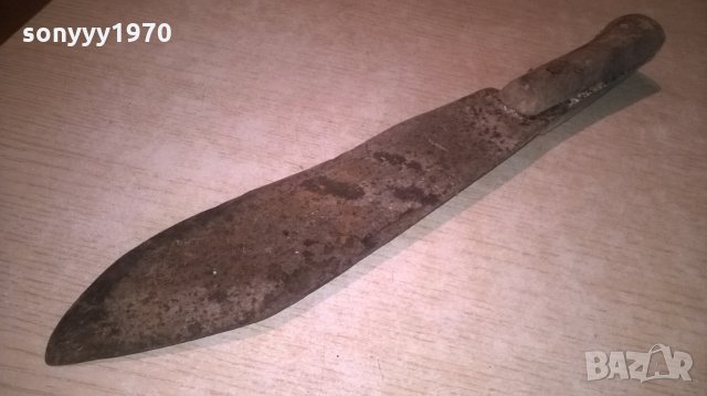 стар нож-антика-40х7см-метален с дървена дръжка, снимка 7 - Колекции - 26171384