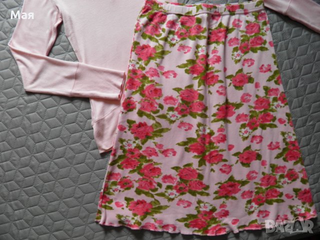 Дамски сет ефектна пола с флорални мотиви и блуза H&M, снимка 3 - Поли - 26182881
