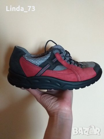 Дам.обувки/маратонки-/ест.кожа/-"JANINA"-№39-цвят-черно+червено. Закупени от Германия., снимка 4 - Дамски ежедневни обувки - 24927287