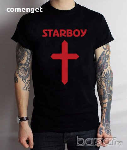 НОВО! Мъжки тениски THE WEEKND & STARBOY!Поръчай модел по твой дизайн!, снимка 3 - Тениски - 16939741