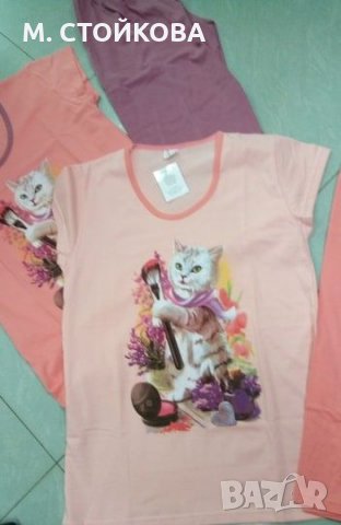 ПОСЛЕДНИ БРОЙКИ! пижама с къс ръкав и 3/4 гащи - КОТЕ, снимка 3 - Пижами - 25953241