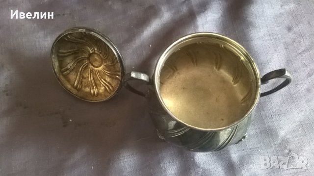 посребрена бронзова захарница , снимка 4 - Антикварни и старинни предмети - 24951065