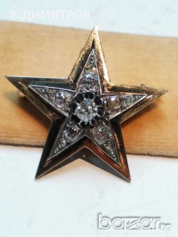 Старинна златна брошка,висулка с диаманти, снимка 2 - Пръстени - 13502150