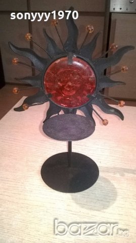 свещник слънце-28х19см-внос швеицария, снимка 2 - Антикварни и старинни предмети - 18460625