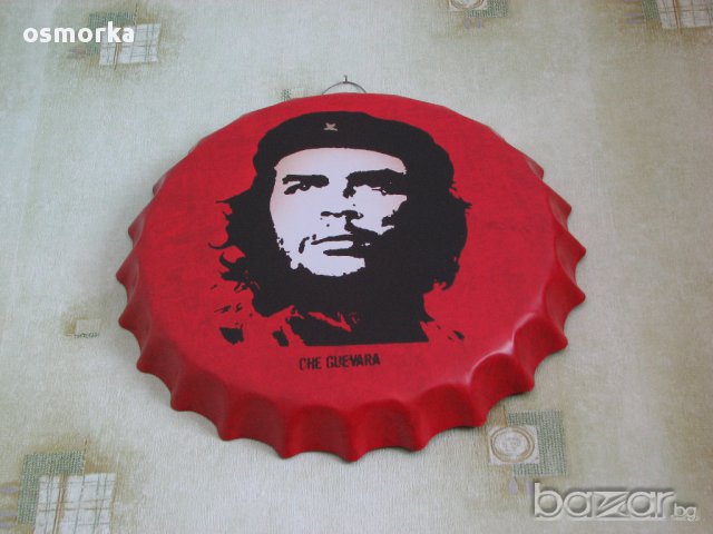 Че Гевара Голяма табела във формата на капачка за бутилка бира кока кола швепс картина стена декор, снимка 3 - Други ценни предмети - 13273598