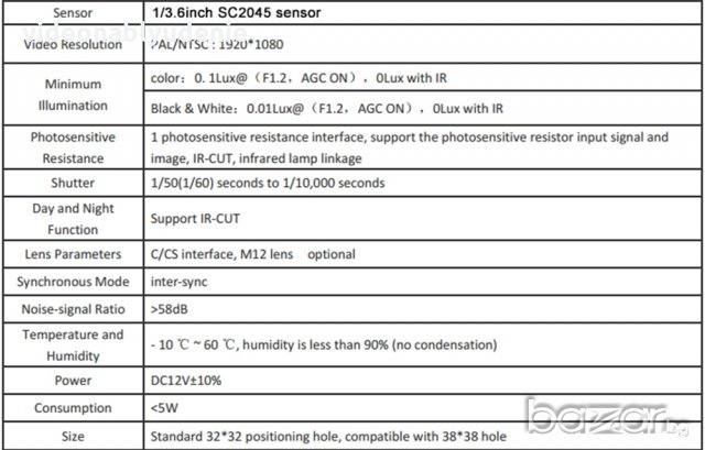 2 Mpx FULL HD 1080p 1920*1080 XM330+SC2045 AHD Камера IRCUT 24 x Nano Microcrystalline IR LED 12 mil, снимка 8 - HD камери - 21012726