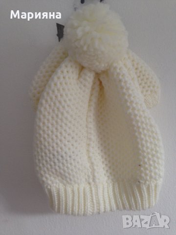 к-т бебешка зимна шапка и ръкавици, снимка 2 - Бебешки шапки - 24877536