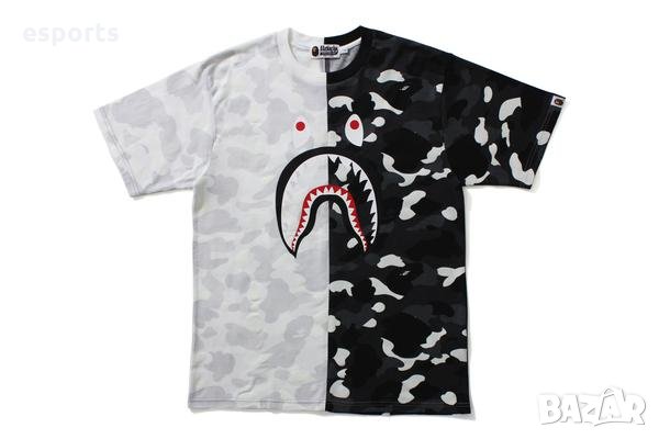 Светеща в тъмното тениска - BAPE A Bathing Ape - XL - бяла черна , снимка 4 - Тениски - 25814063