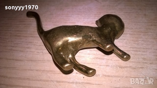 масивно коте-мед/месинг-10х8х2см-внос швеицария, снимка 8 - Антикварни и старинни предмети - 22466294