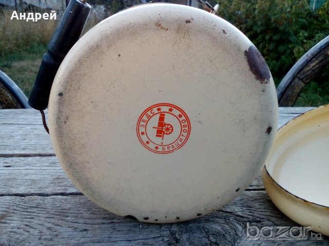 Емайлирана котленка, снимка 5 - Антикварни и старинни предмети - 19368871