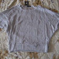 Нова сребриста блузка с прилеп ръкав, снимка 1 - Блузи с дълъг ръкав и пуловери - 11551151