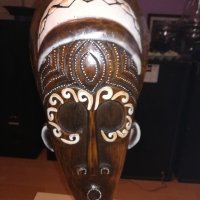 африканска маска-60х20х8см-масивна-дървена-от швеицария, снимка 2 - Антикварни и старинни предмети - 20932954