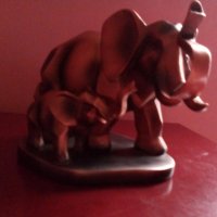 Слон с малко слонче.Масивна,стилизирана пластика, снимка 8 - Статуетки - 19920897