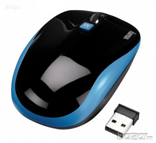 Оптична безжична мишка синя USB DPI=1200, снимка 1