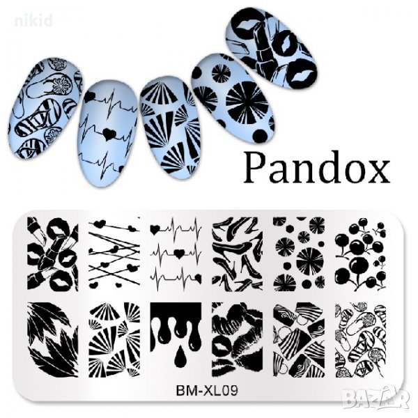 плочка / щампа шаблон за печат на нокти bm-XL09, снимка 1