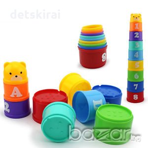 Чашки - пирамида за подреждане - монтесор , снимка 1