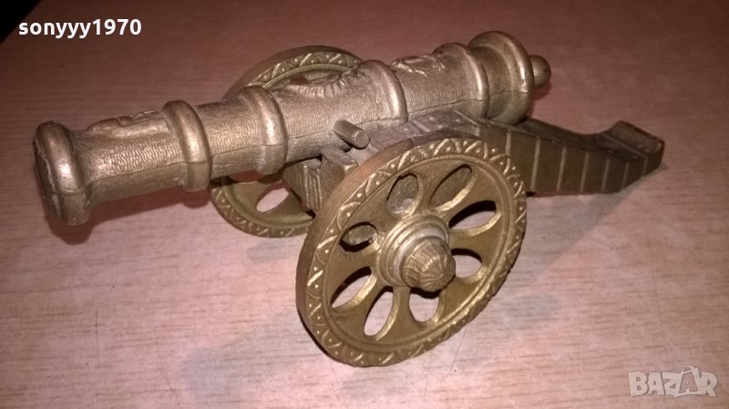 оръдие-масивно-мед/месинг-23х9х9см-внос швеицария, снимка 1