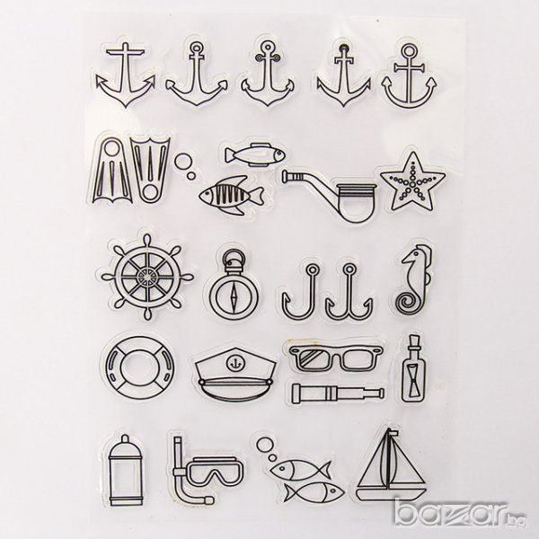 Морски котва рул пояс плавници силиконов гумен печат декор украса за бисквитки фондан Scrapbookin, снимка 1