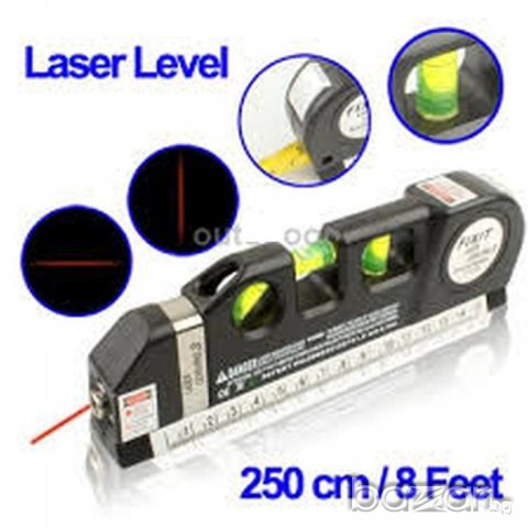 NEW НОВ Артикул !! Лазерен нивелир - Laser Level Pro 3 с ролетка 2,5м на достъпна цена !! , снимка 6 - Други инструменти - 6440212