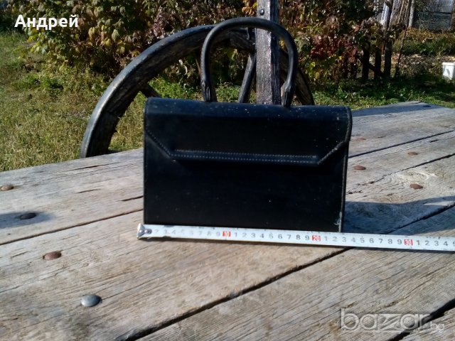 Старинна кожена дамска чанта, снимка 3 - Антикварни и старинни предмети - 19784089