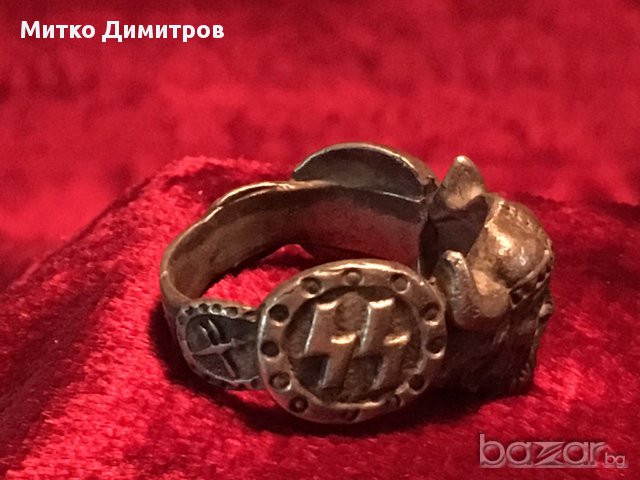 Масивен сребърен пръстен на германската SS дивизия Wiking, снимка 3 - Антикварни и старинни предмети - 16689866