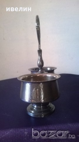 посребрена солница арт деко, снимка 2 - Антикварни и старинни предмети - 20435236