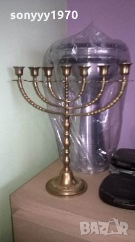 АНТИКА-КРАСОТА-евреиски свещник-внос от швеция, снимка 6 - Колекции - 23552753