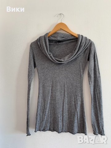 Сива блуза, снимка 1 - Блузи с дълъг ръкав и пуловери - 24719226