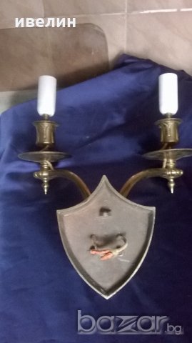 стар бронзов аплик за стена, снимка 6 - Лампи за стена - 20219209