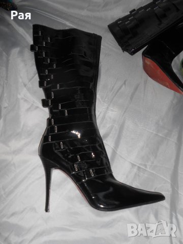 Елегантни ботуши лак и кожа на фирма Luichiny , снимка 16 - Дамски ботуши - 23847465